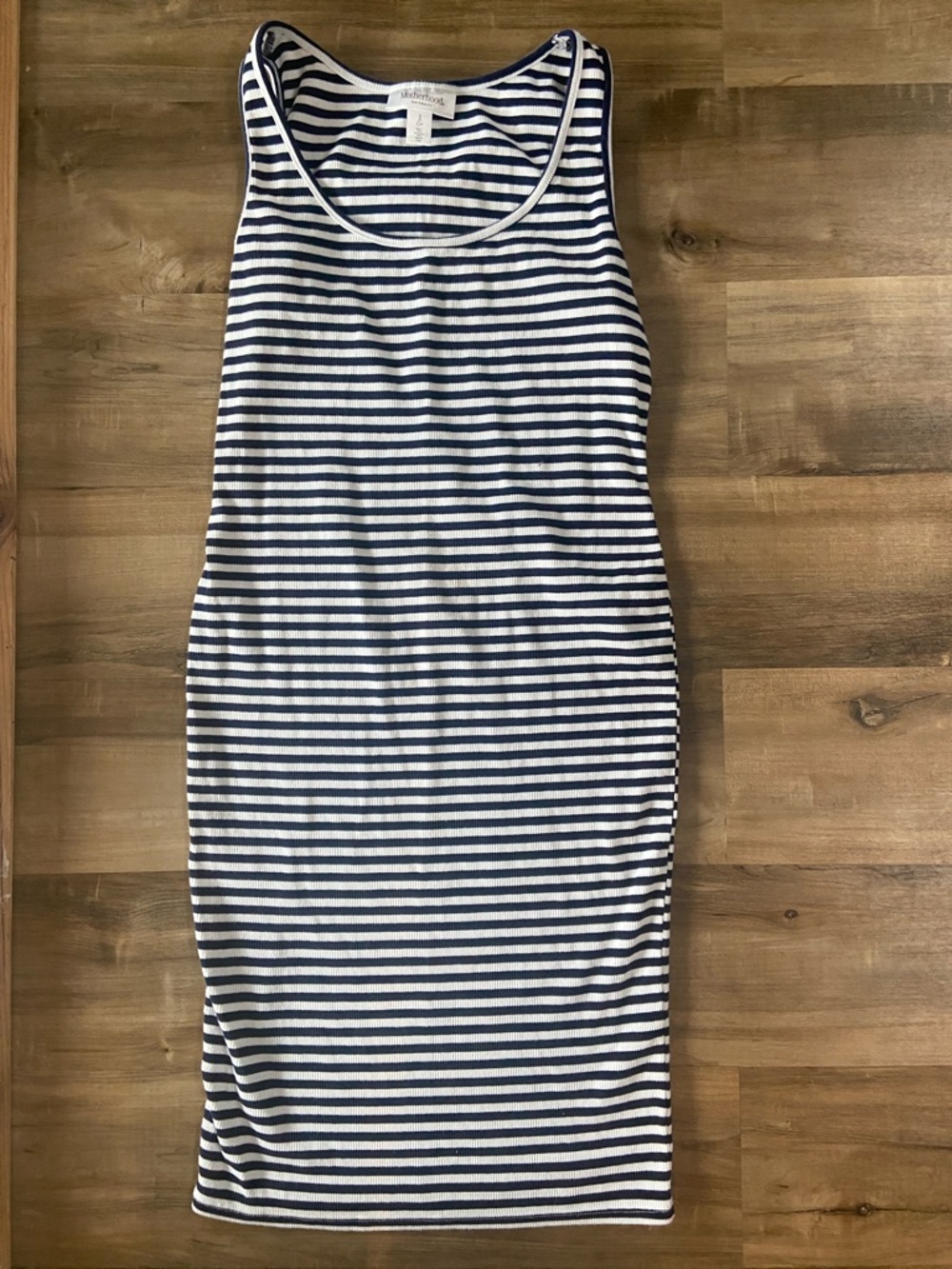 Motherhood Navy & White Striped Midi Tank Dress